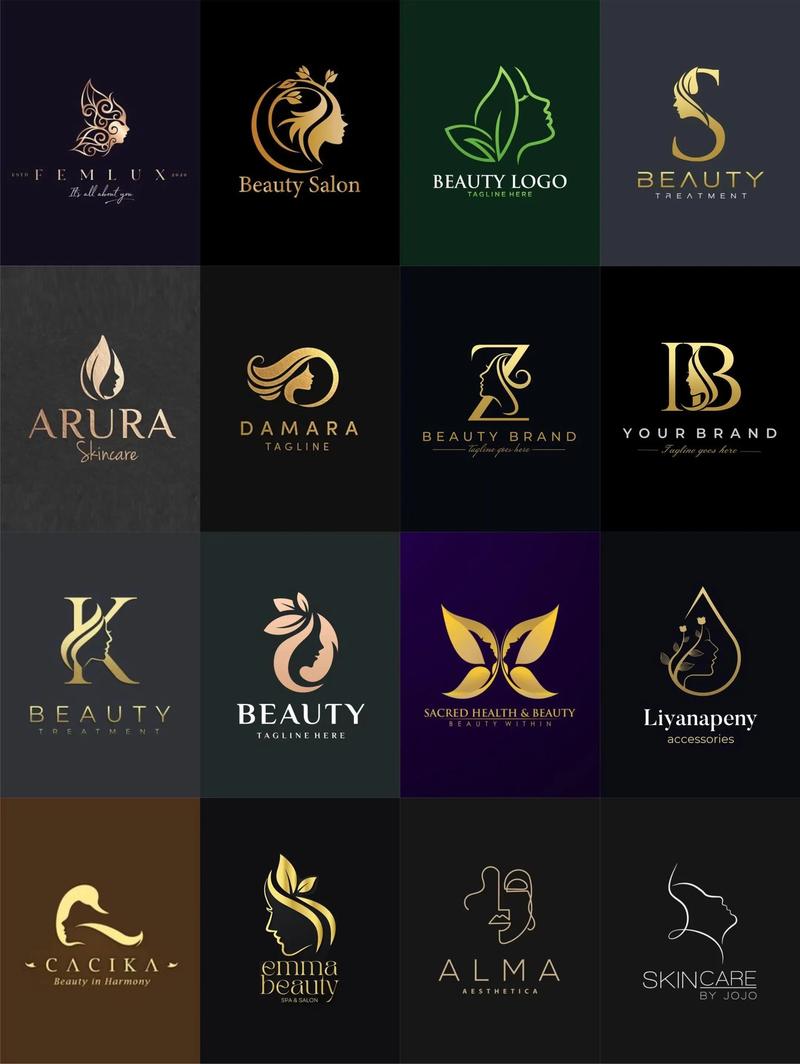 简约女性皮肤管理美容美业logo设计