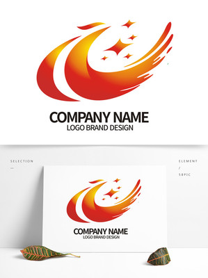 大气红黄凤凰C字母公司标志LOGO设计详解与免费资源推荐